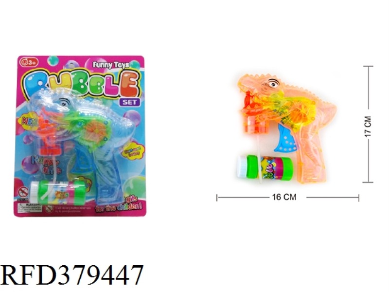 DINOSAUR INERTIAL BUBBLE GUN WITH LIGHT (2 BOTTLES)