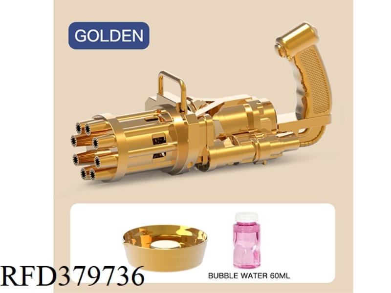 GOLDEN GATLING ELECTRIC BUBBLE GUN (ENGLISH)
