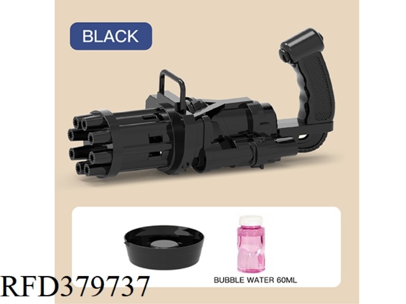 BLACK GATLING ELECTRIC BUBBLE GUN (ENGLISH)