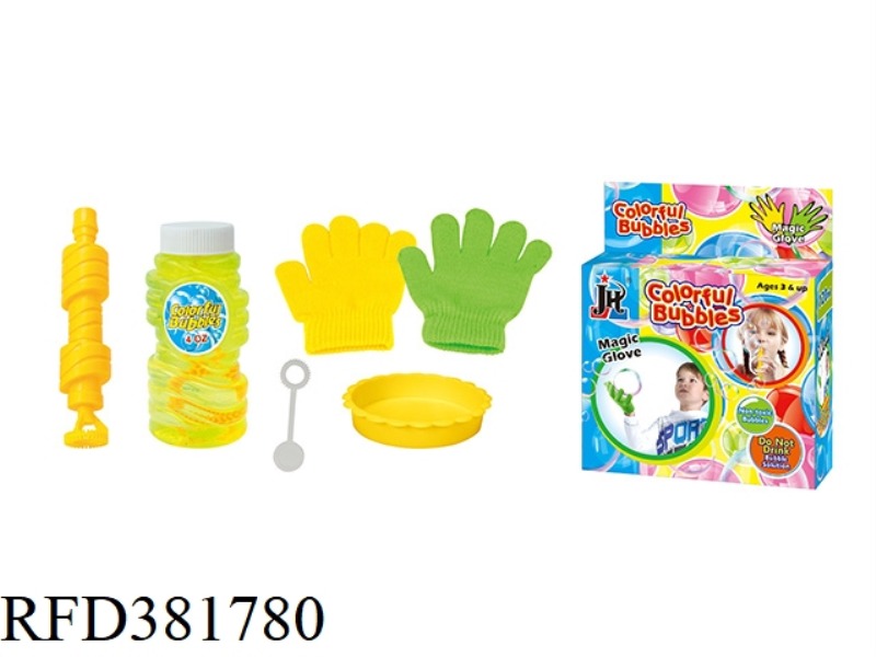 GLOVED HAND PATS BUBBLES