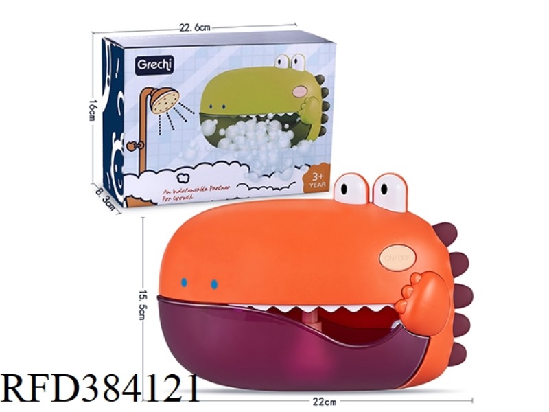 ELECTRIC DINOSAUR BUBBLE MACHINE (ORANGE)