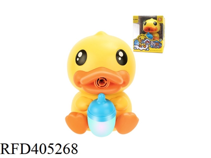 ELECTRIC BUBBLE YELLOW DUCK WITH LIGHT AND MUSIC