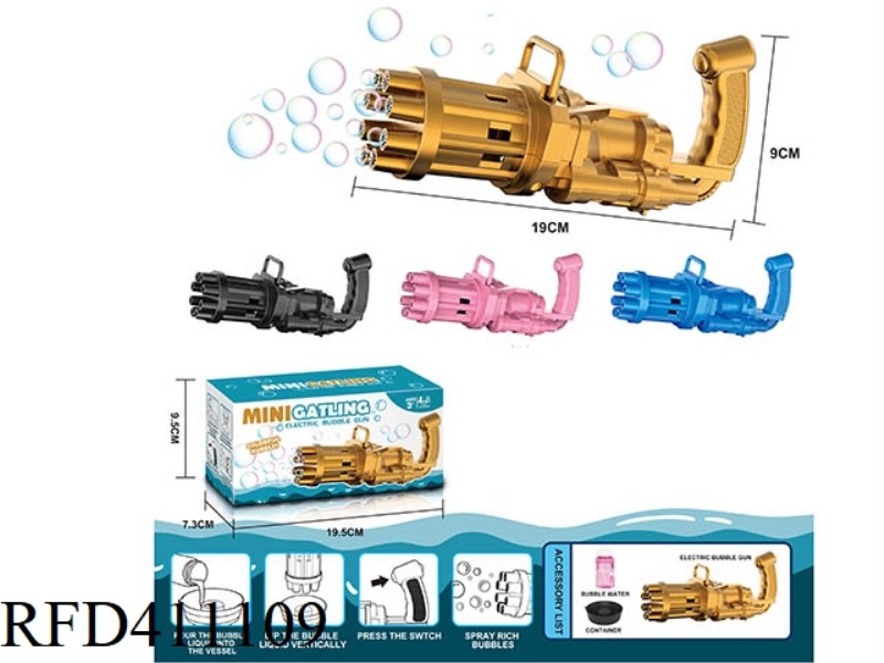 BLACK GATLING ELECTRIC BUBBLE GUN