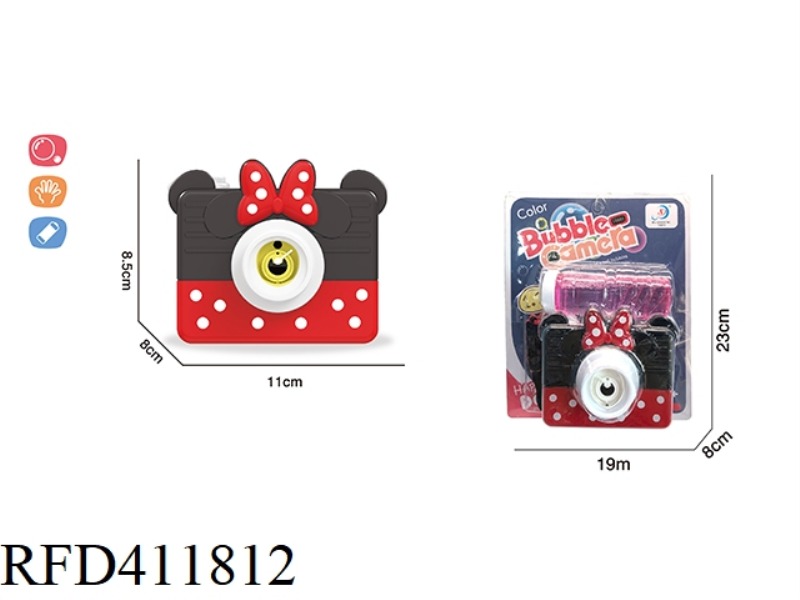 ELECTRIC MINNIE BUBBLE CAMERA WITH LIGHTS AND MUSIC
