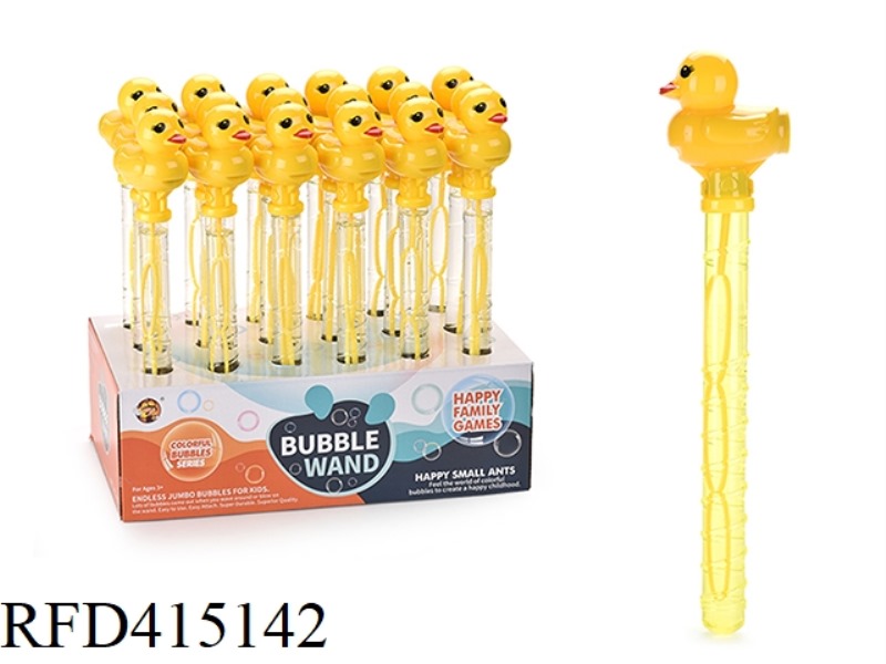 YELLOW DUCK WHISTLE BUBBLE STICK 18PCS