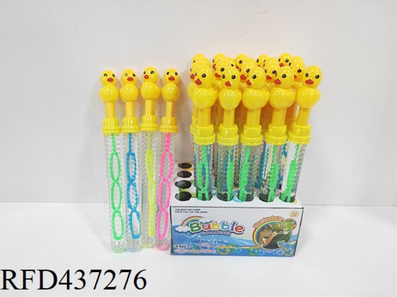 26CM YELLOW DUCK BUBBLE STICK 24PCS