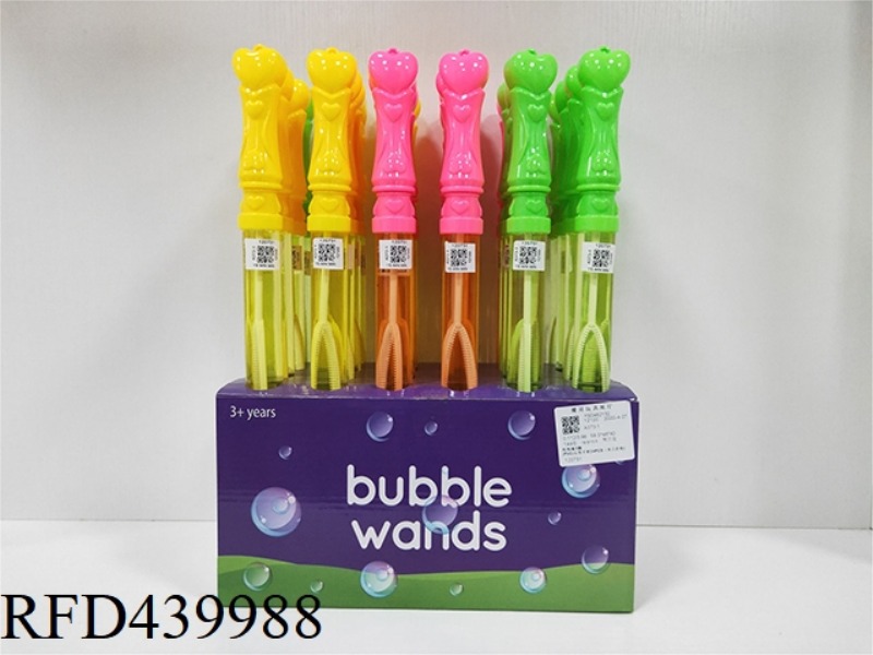 BUBBLE WAND 1 CIRCLE (PVC) HEART-SHAPED HANDLE 24PCS