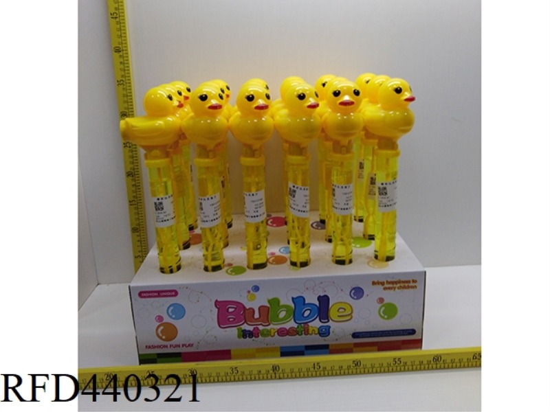 35CM YELLOW DUCK WHISTLE BUBBLE STICK (ENGLISH VERSION)