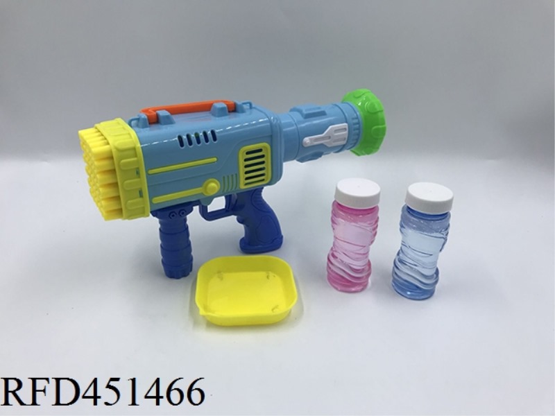 36 HOLE BUBBLE GUN WITH 2 BOTTLES OF WATER (50ML / BOTTLE)