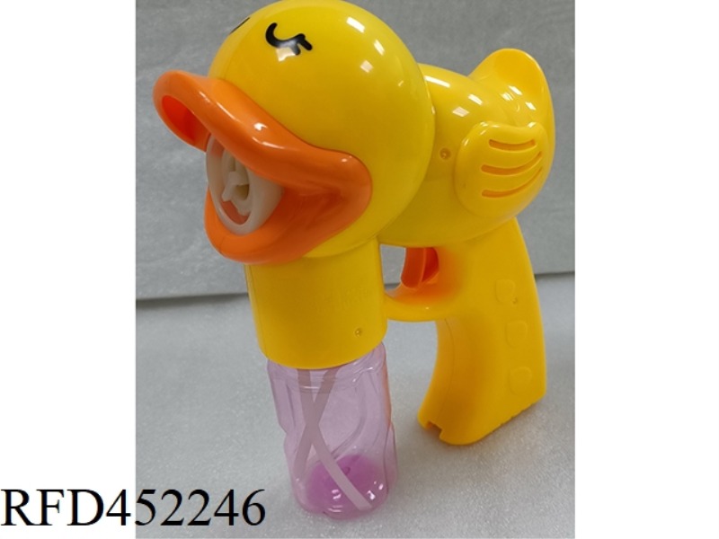 LITTLE YELLOW DUCK BUBBLE GUN WITH A BOTTLE OF 150ML WATER (WITH LIGHT AND MUSIC)