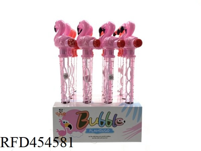 WITH WHISTLE - FLAMINGO BUBBLE STICK 16PCS