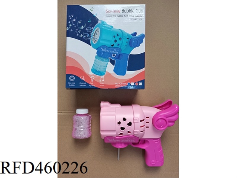 ANGEL GATLING SIX HOLE HANDHELD BUBBLE GUN