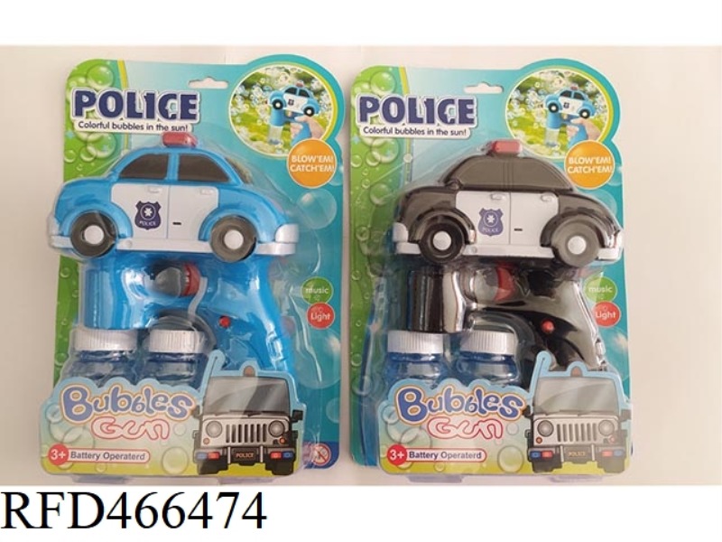 FULL AUTOMATIC POLICE CAR ELECTRIC BUBBLE GUN (2-COLOR MIXED)