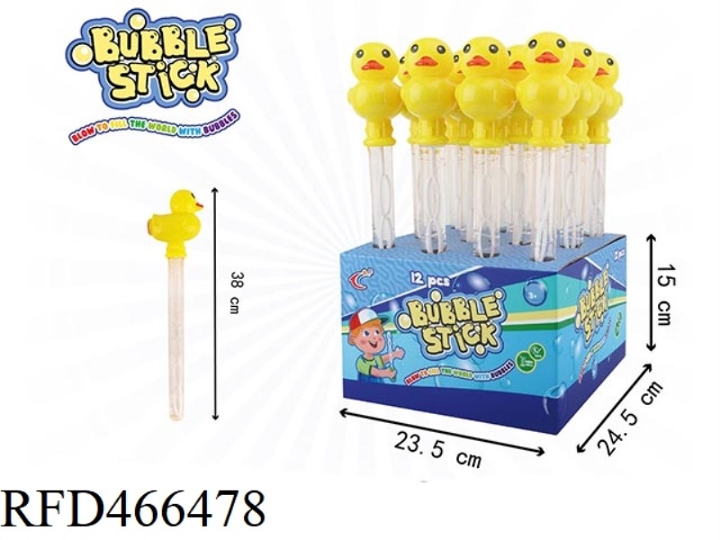 RHUBARB DUCK WITH WHISTLE BUBBLE STICK 12PCS