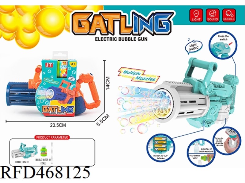 GATLING ELECTRIC FIVE HOLE BUBBLE GUN