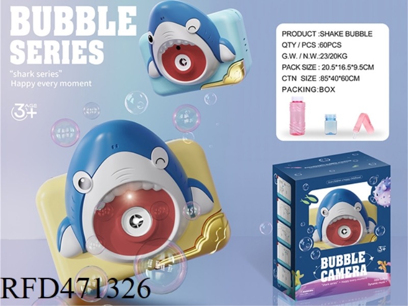 SHARK BUBBLE CAMERA WITH LIGHT AND MUSIC