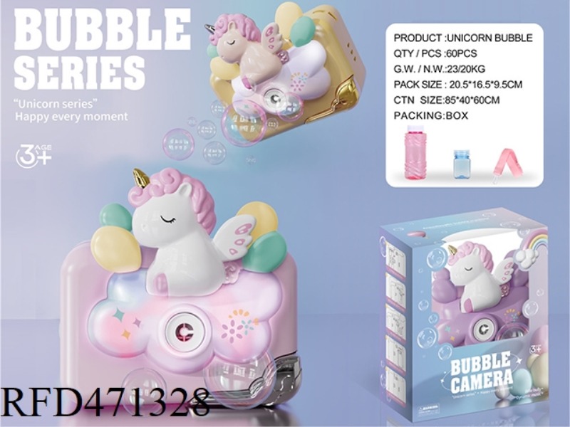 UNICORN BUBBLE CAMERA WITH LIGHT AND MUSIC