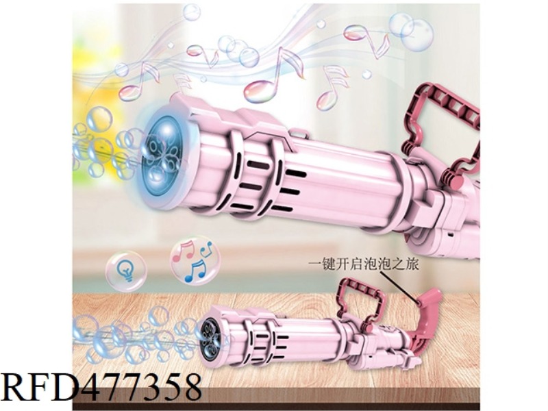 PINK GATLING ELECTRIC BUBBLE GUN