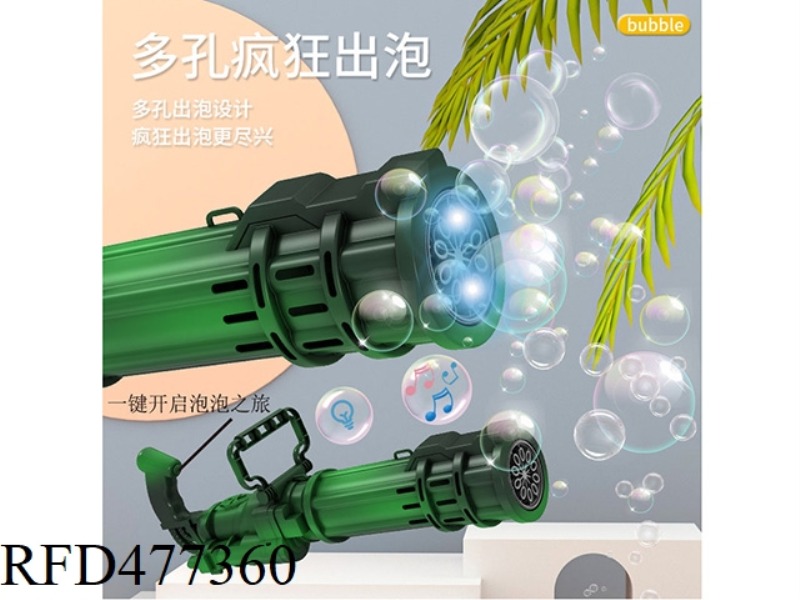 CAMO GREEN GATLING ELECTRIC BUBBLE GUN