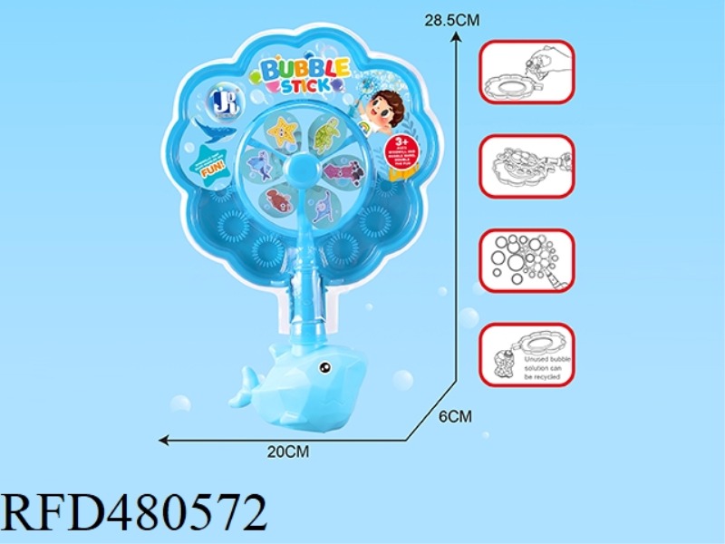 CARTOON WHALE WINDMILL BUBBLE