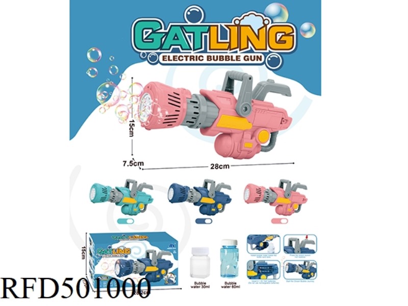 8 HOLE AUTOMATIC BUBBLE GUN, ONE LIGHT