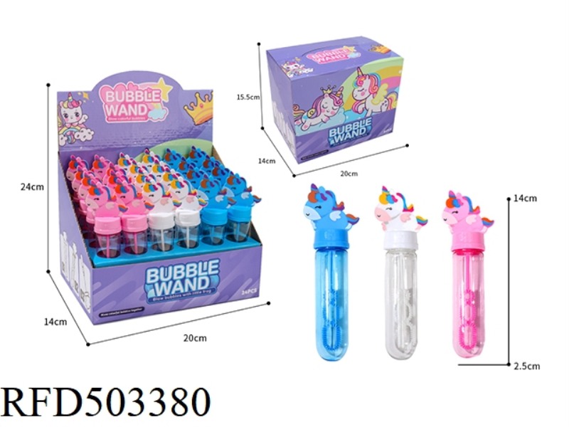 PONY BUBBLE WAND (4 COLORS) 24PCS
