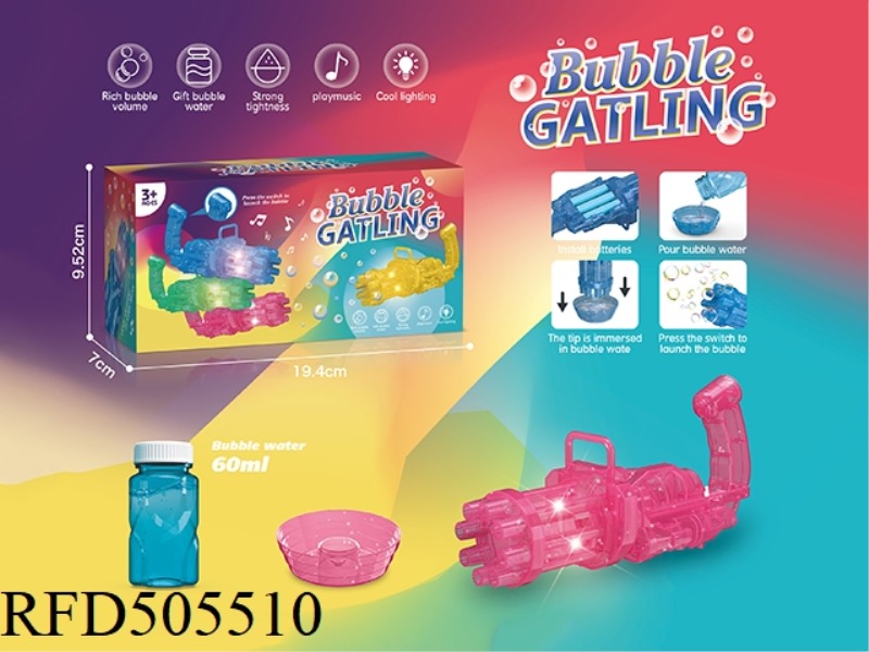 ELECTRIC GATLING BUBBLE MACHINE (BRIGHT RED)