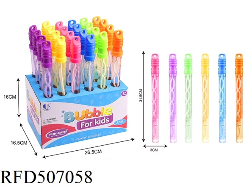 RAINBOW SIX COLOR BUBBLE ROD 24PCS