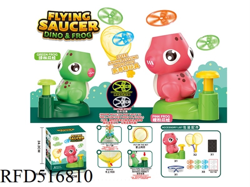 A FROG FLIES INTO THE SKY AND A FLYING SAUCER