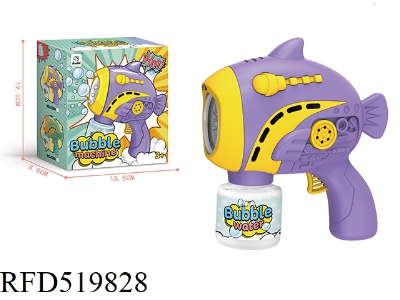FULLY AUTOMATIC FIVE-HOLE MECHANICAL FISH BUBBLE GUN (PURPLE) LIGHTING MUSIC