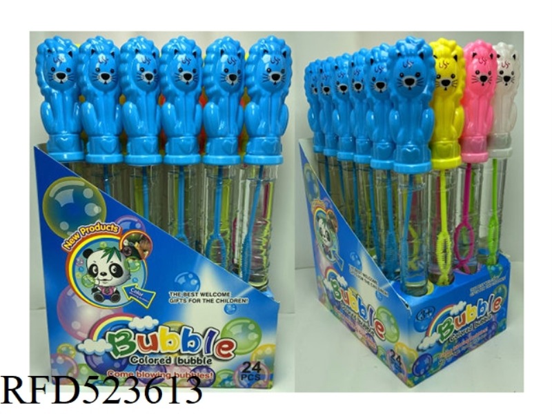 PET BOTTLE SMALL CARTOON (LION) BUBBLE STICK 24PCS