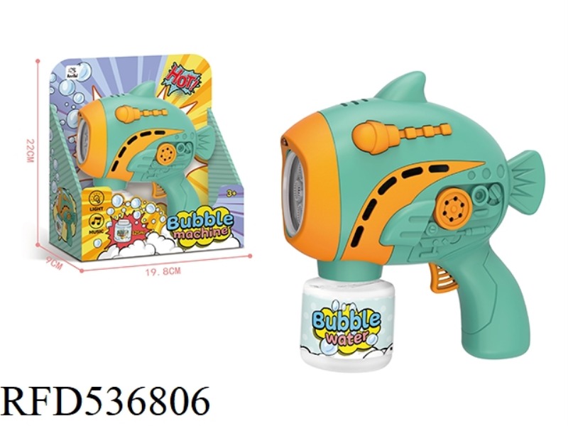 FULLY AUTOMATIC LARGE FIVE-HOLE MECHANICAL FISH BUBBLE GUN LIGHT MUSIC