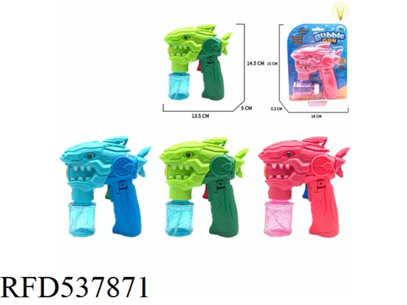 ELECTRIC MECHANICAL SHARK BUBBLE GUN WITH LIGHT