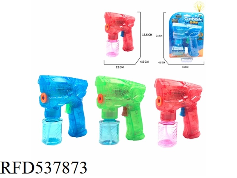ELECTRIC WITH LIGHT TRANSPARENT SPACE GUN BUBBLE GUN