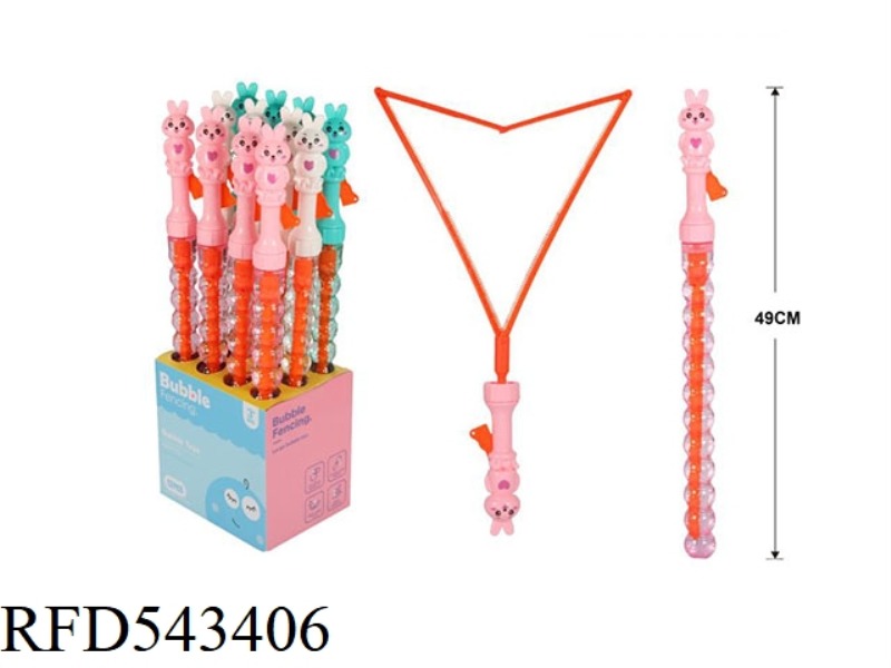 185ML RABBIT WESTERN SWORD BUBBLE WAND 12PCS/ BOX