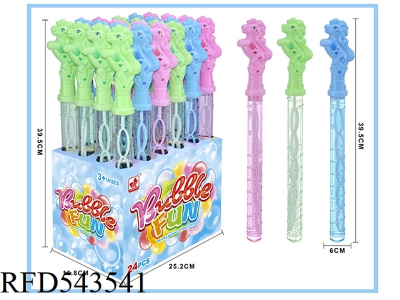 CARTOON HORSE BUBBLE WAND 24PCS