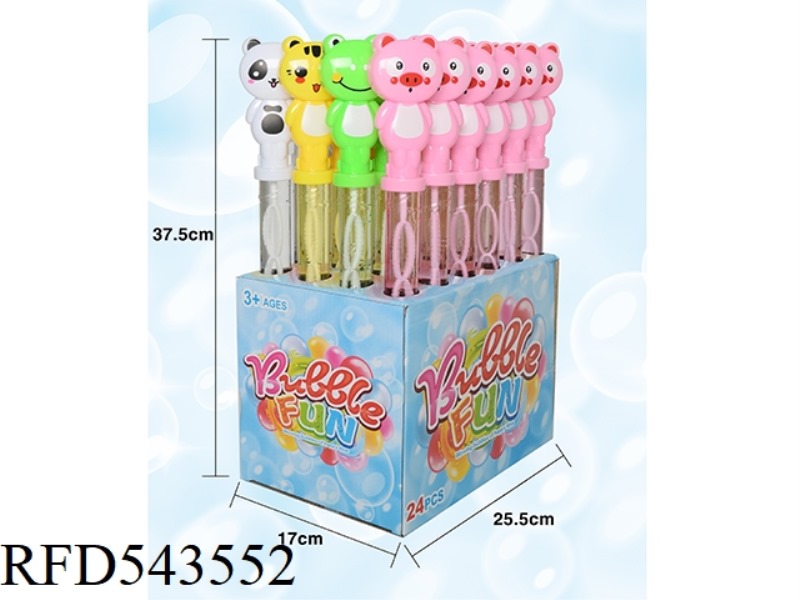 FOUR KINDS OF ANIMAL BUBBLE WAND 24PCS