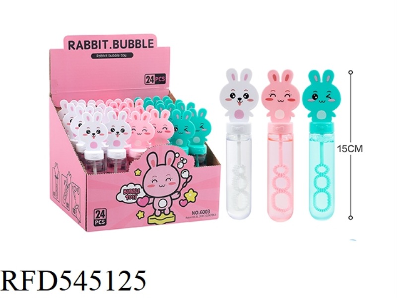 BUNNY BUBBLE WAND IN A BOX OF 24PCS
