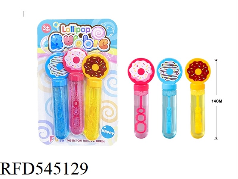 CARTOON DONUT BUBBLE STICK 3PCS/ CARD