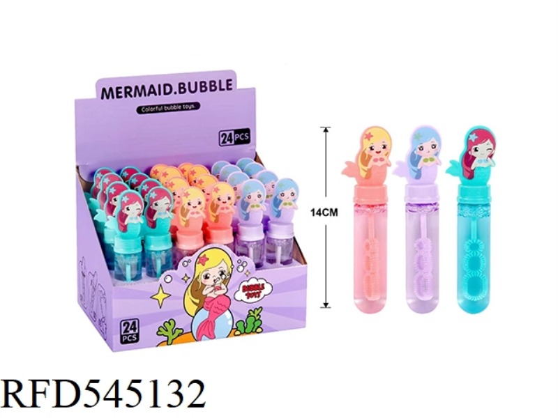 THE MERMAID BUBBLE WAND COMES IN A BOX OF 24PCS