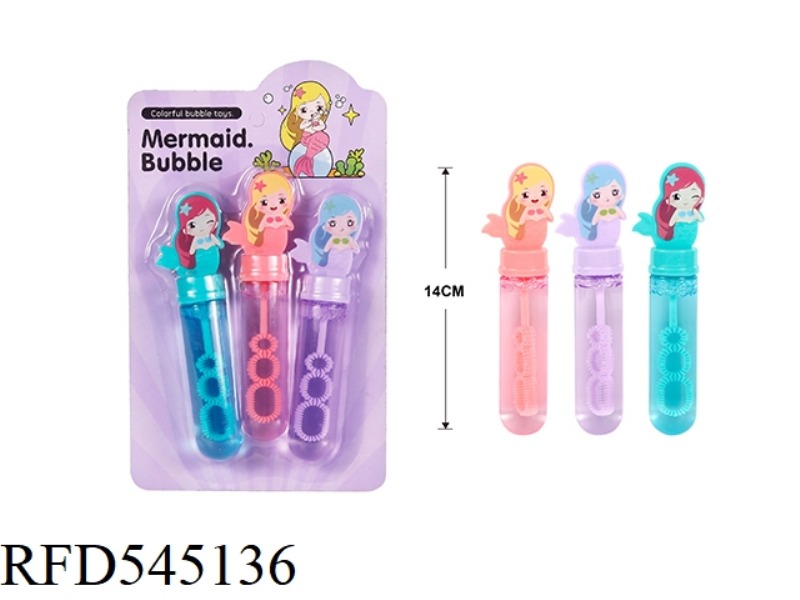 MERMAID BUBBLE WAND 3PCS/ CARD