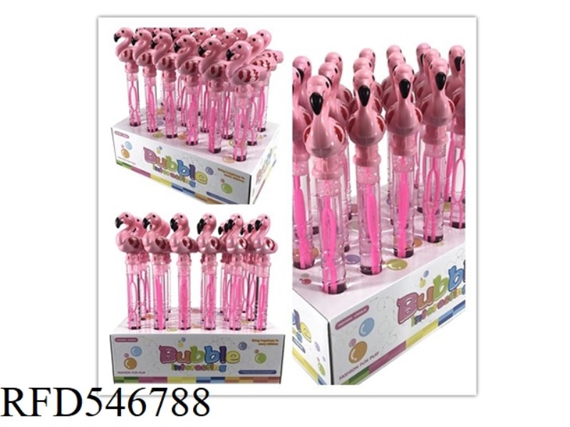 FLAMINGO WHISTLE BUBBLE WAND (ENGLISH) 18PCS