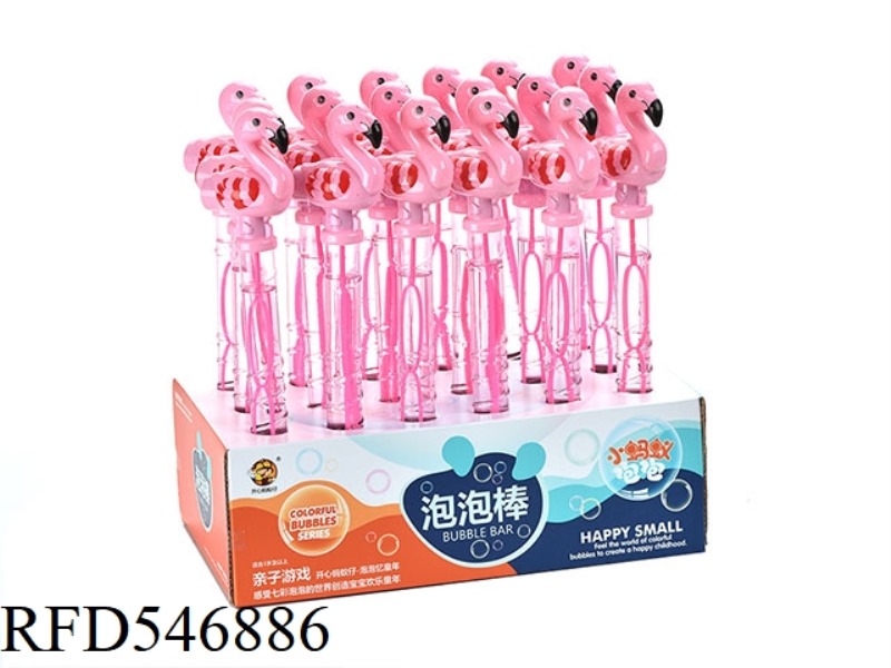 35CM FLAMINGO WHISTLE BUBBLE WAND 18PCS