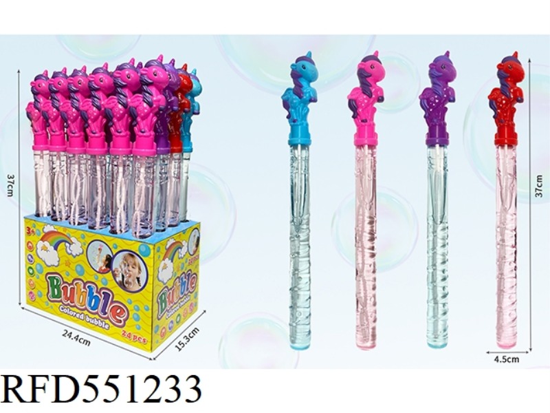 37CM UNICORN BUBBLE WAND 24PCS