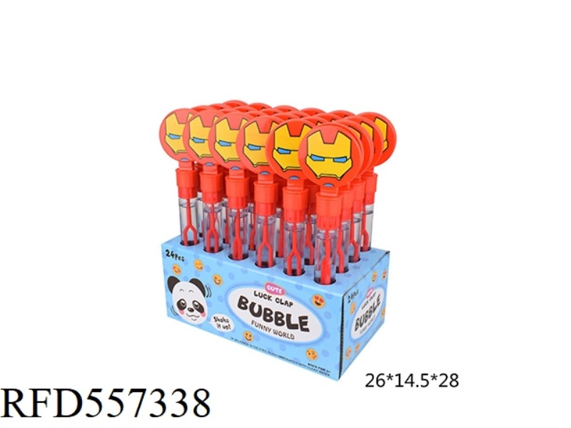 28CM IRON MAN PAT HAPPY BUBBLE WAND 24PCS