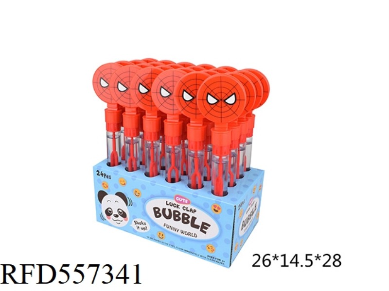 28CM SPIDER-MAN PAT HAPPY BUBBLE WAND 24PCS