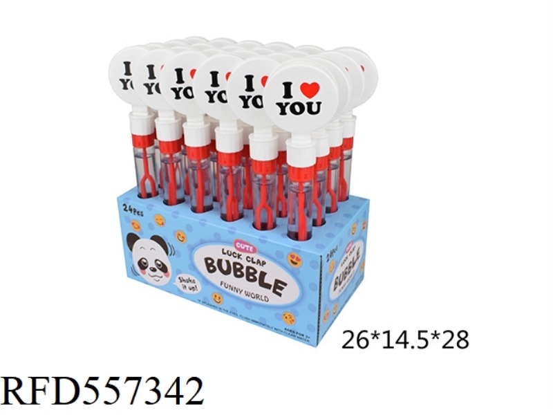 28CM LOVE PAT MUSIC BUBBLE WAND 24PCS