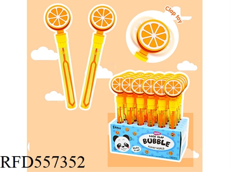 28CM ORANGE PAT HAPPY BUBBLE WAND 24PCS