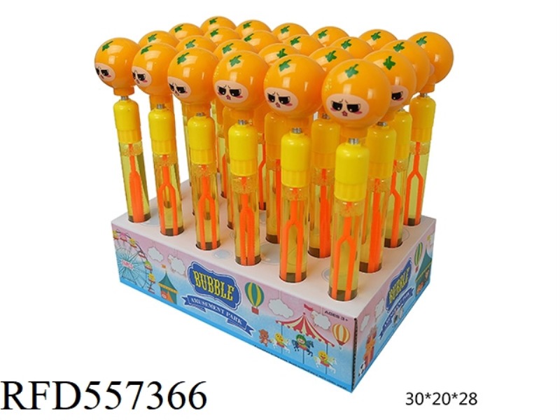 27.5CM ORANGE BELL BUBBLE WAND 24PCS