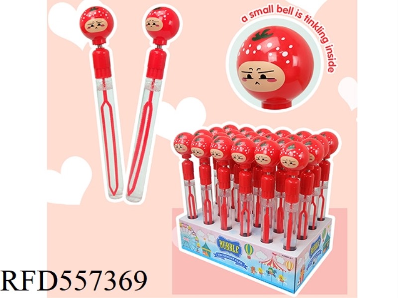27.5CM STRAWBERRY BELL BUBBLE WAND 24PCS